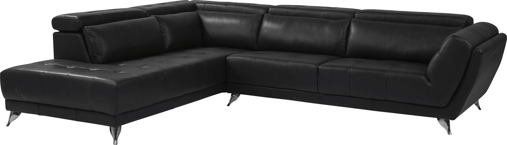 Dolcedo Black 2 Pc Leather Sectional - Image 1