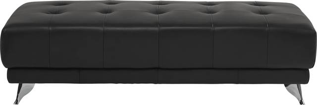 Dolcedo Black Leather Cocktail Ottoman - Thumbnail - Image 2