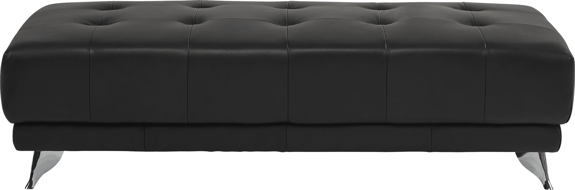 Dolcedo Black Leather Cocktail Ottoman - Image 2