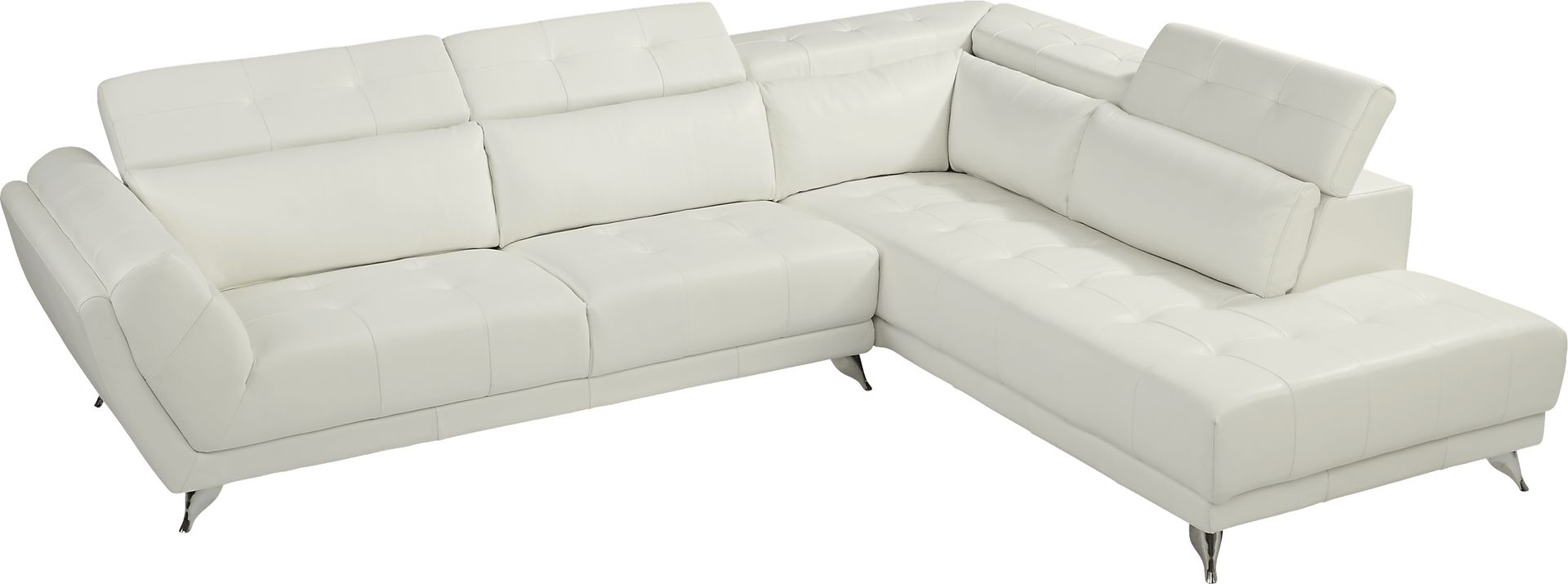 Dolcedo White 5 Pc Leather Sectional Living Room - Image 3