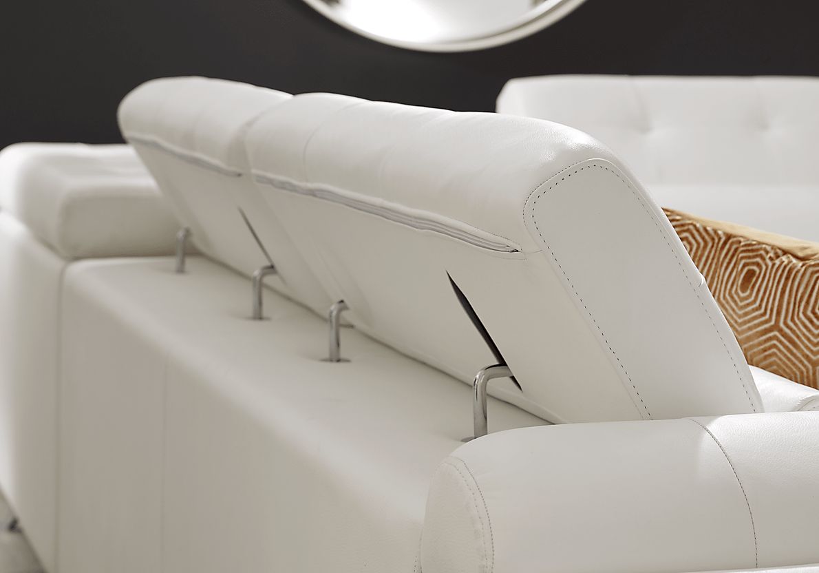 Dolcedo White 2 Pc Leather Sectional Rooms To Go