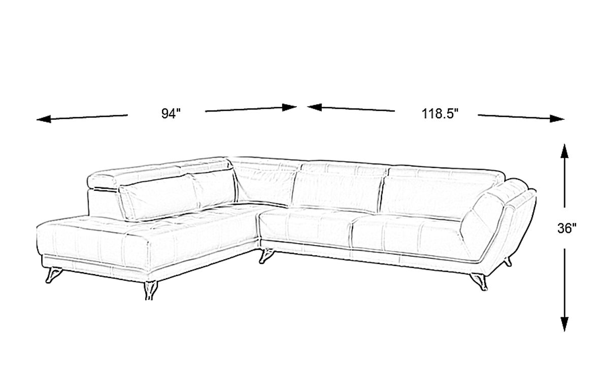 Dolcedo White 2 Pc Leather Sectional Rooms To Go
