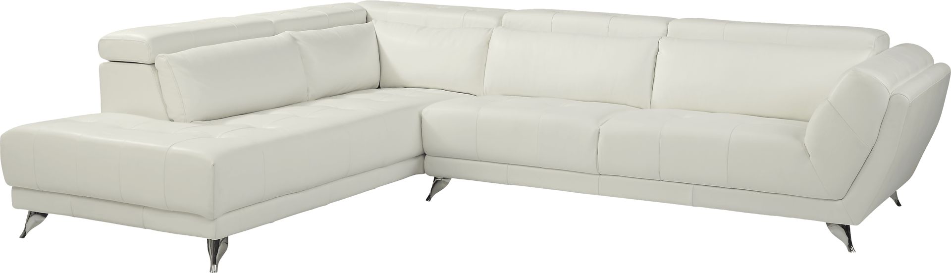 Dolcedo White 5 Pc Leather Sectional Living Room - Image 2