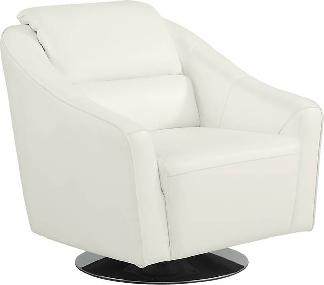 Dolcedo White Leather Swivel Chair - Thumbnail - Image 1