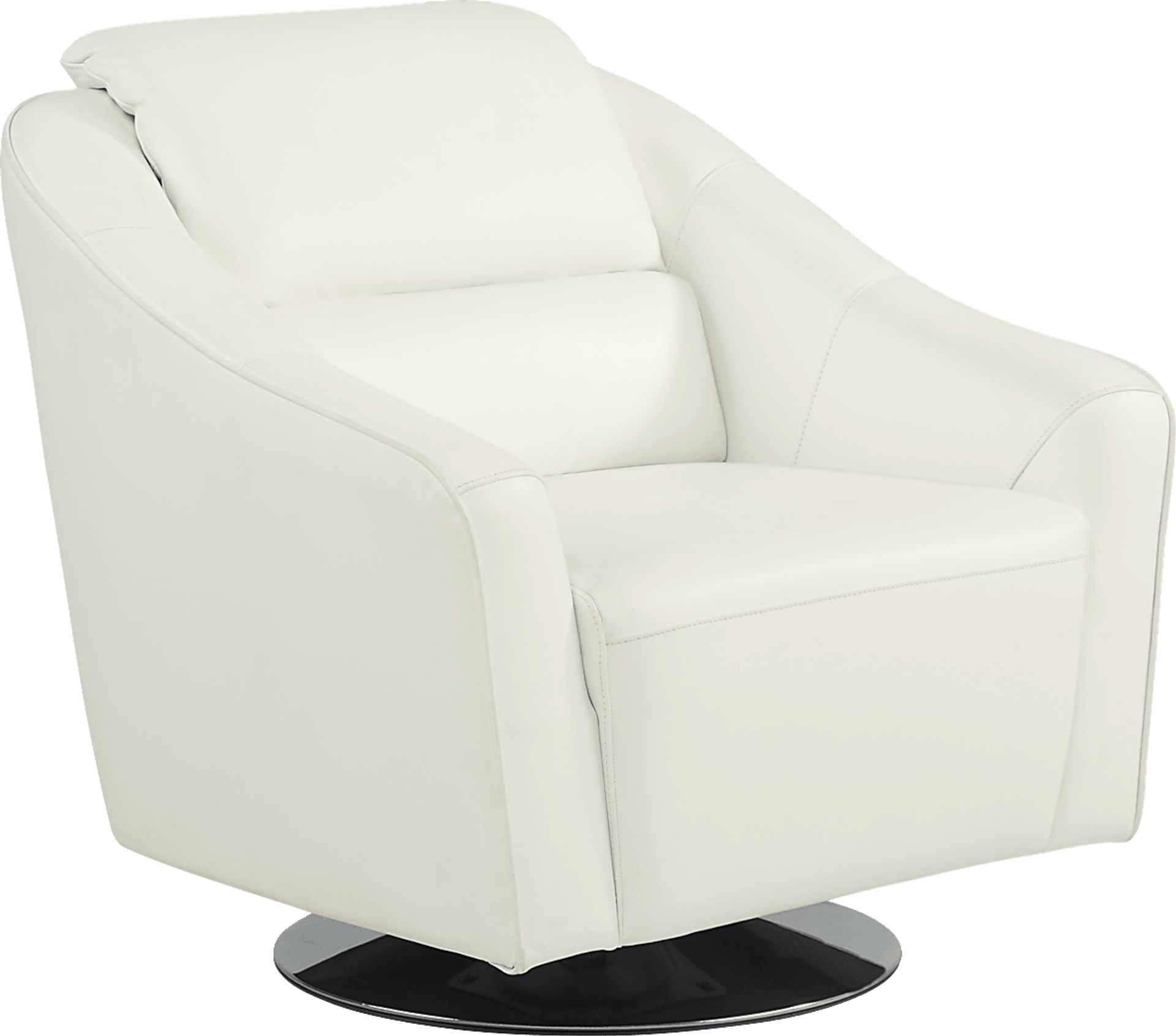 Dolcedo White Leather Swivel Chair - Image 1