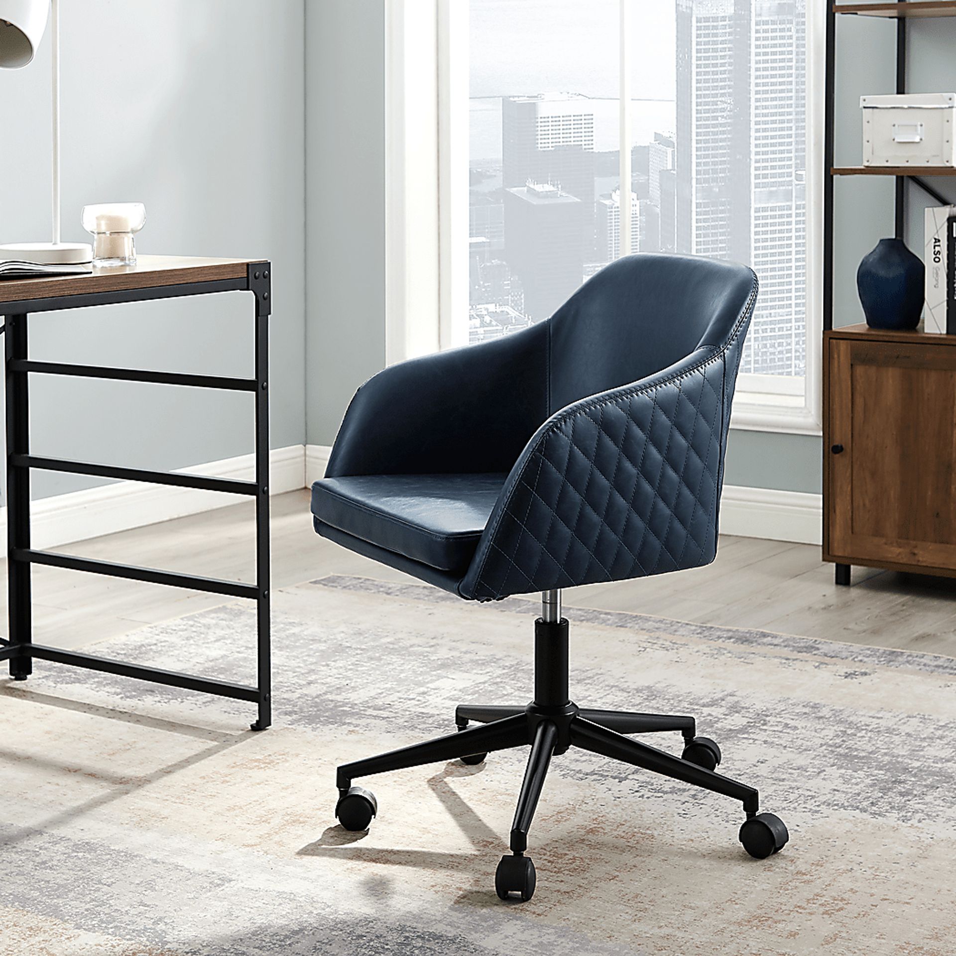 Dolfield Navy Desk Chair - Image 6