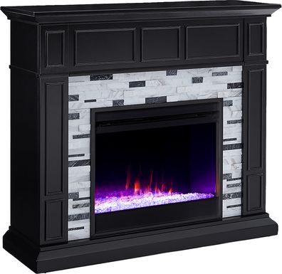 Doliver II Black 45 in. Console With Electric Fireplace