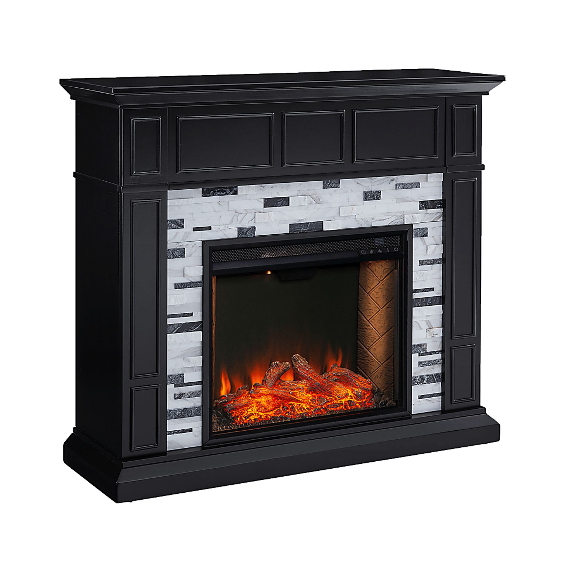 Doliver III Black 45 in. Console With Smart Electric Fireplace - Image 3