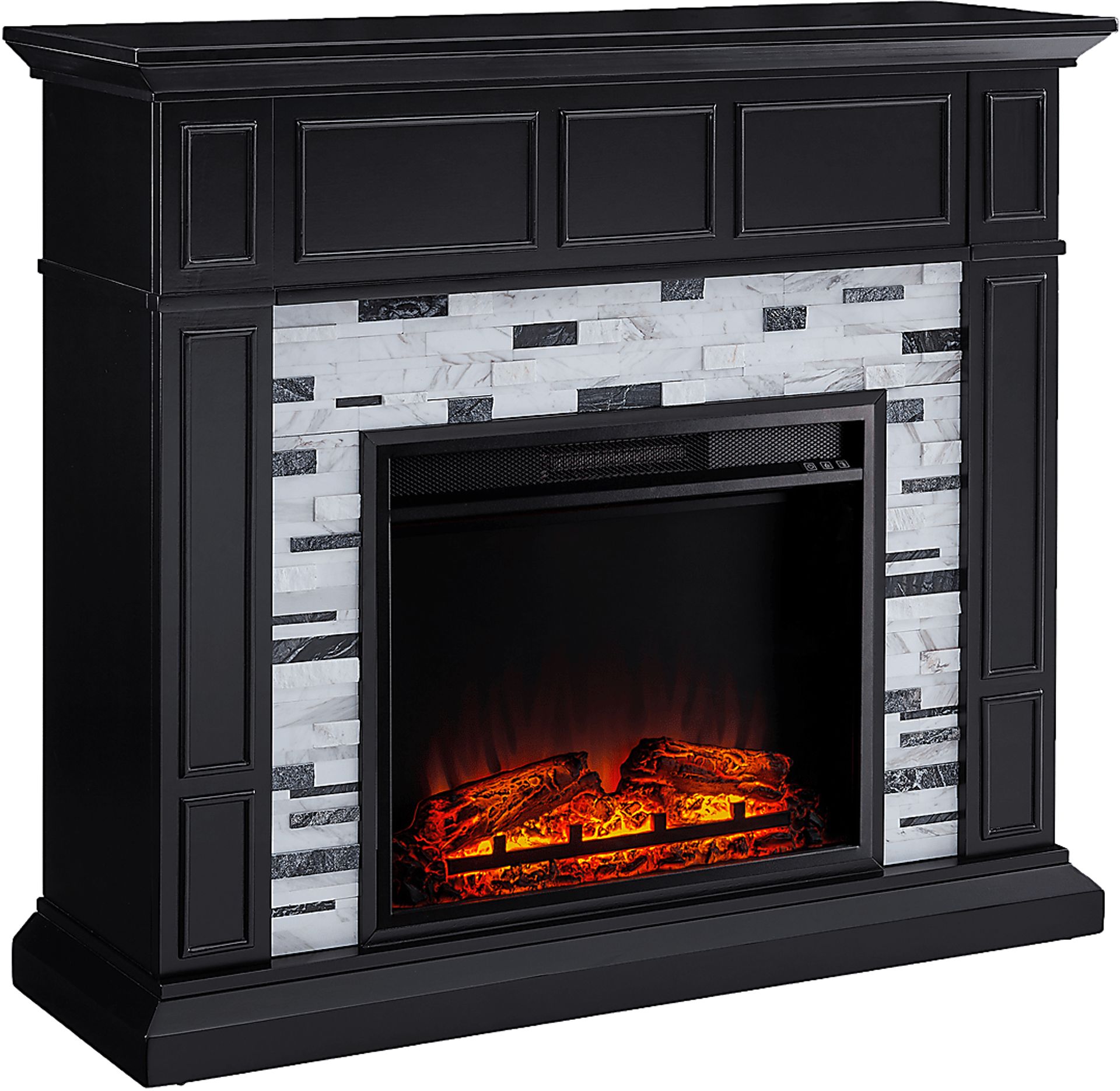 Doliver V Black 46 in. Console with Electric Fireplace - Image 4