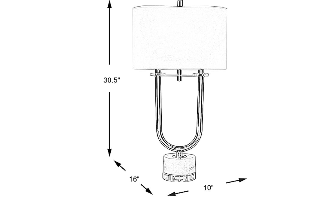 Dolonita Shade Silver Table Lamp