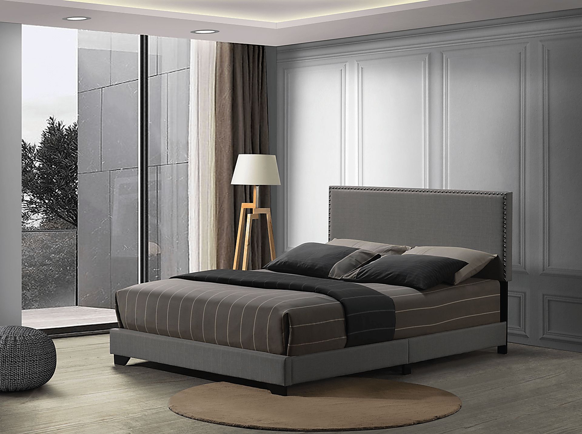 Domangue Light Gray Queen Bed - Image 2