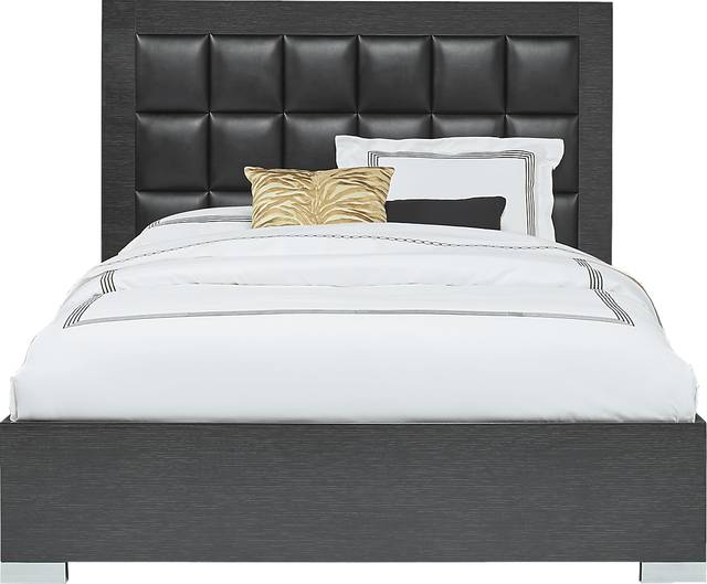 Dominique Black 5 Pc King Panel Bedroom - Thumbnail - Image 2