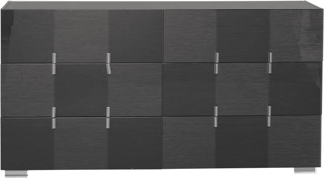 Dominique Black 5 Pc King Panel Bedroom - Thumbnail - Image 4