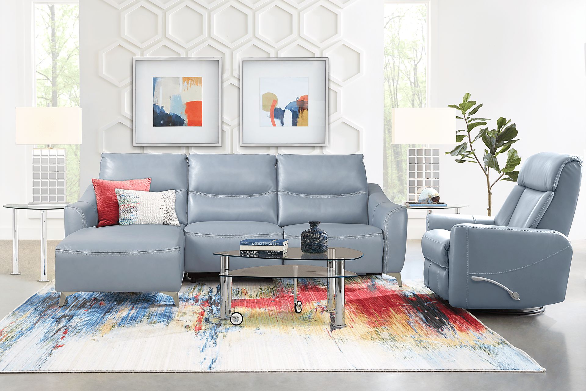 Domio Hydra Leather 3 Pc Power Reclining Sectional - Image 2