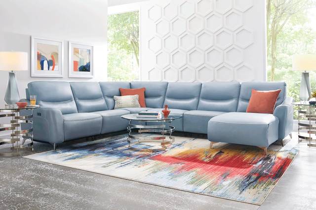 Domio Hydra Leather 6 Pc Power Reclining Sectional - Thumbnail - Image 2