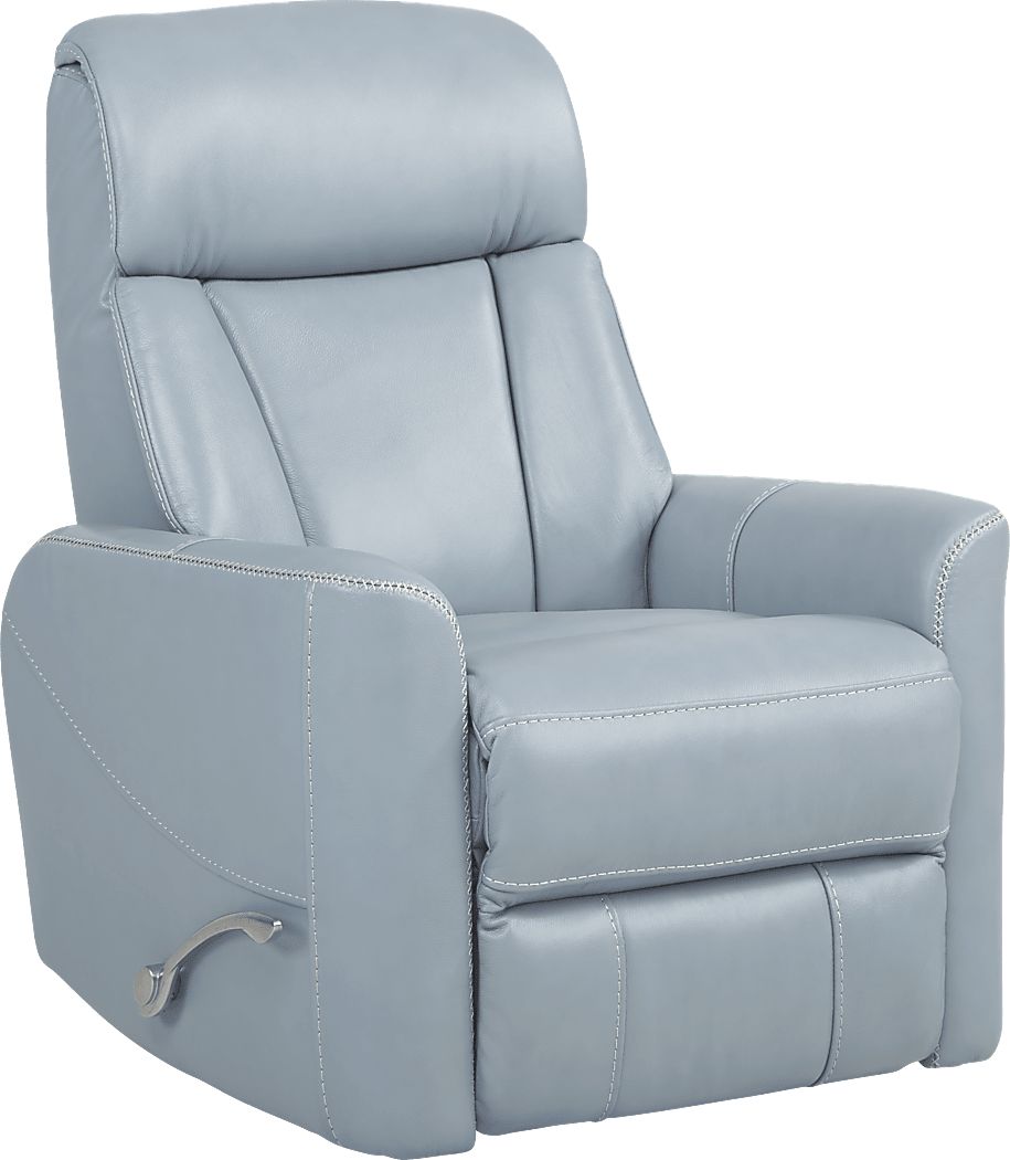 Domio Hydra Blue Leather Swivel Glider Recliner Rooms To Go