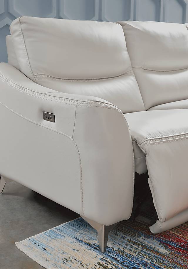 Domio Stone Leather 3 Pc Power Reclining Sectional - Thumbnail - Image 4