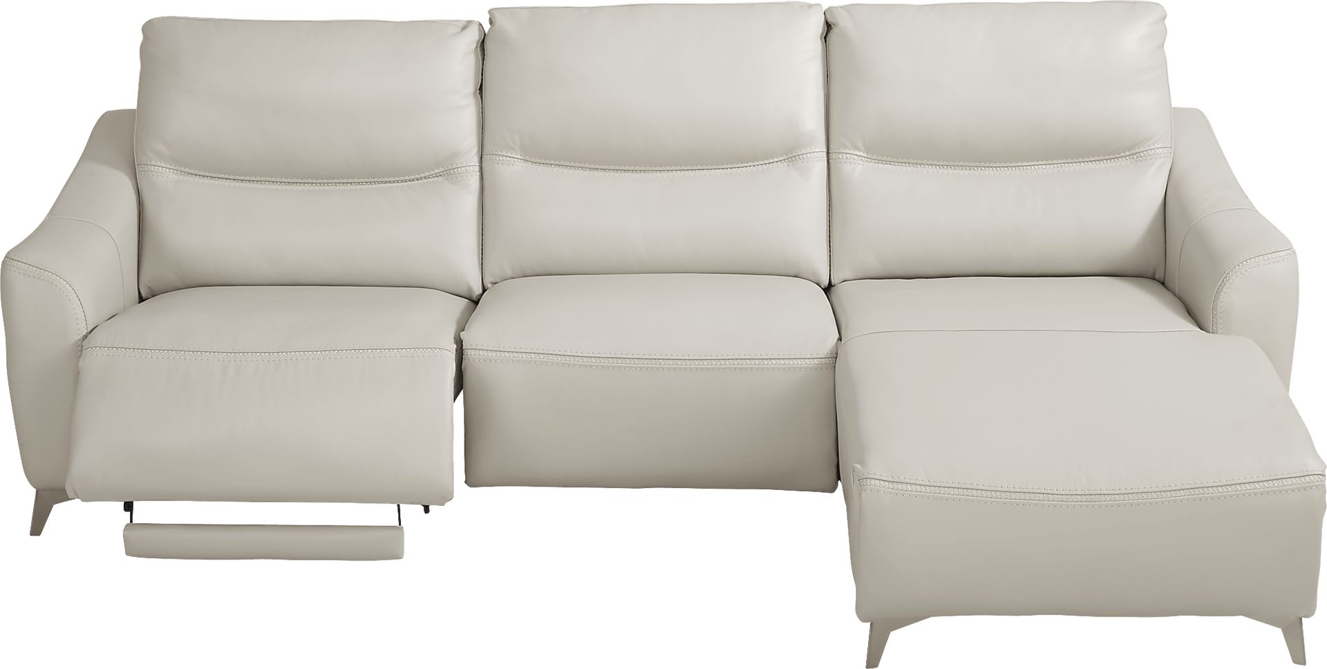 Domio Stone Leather 3 Pc Power Reclining Sectional - Image 1