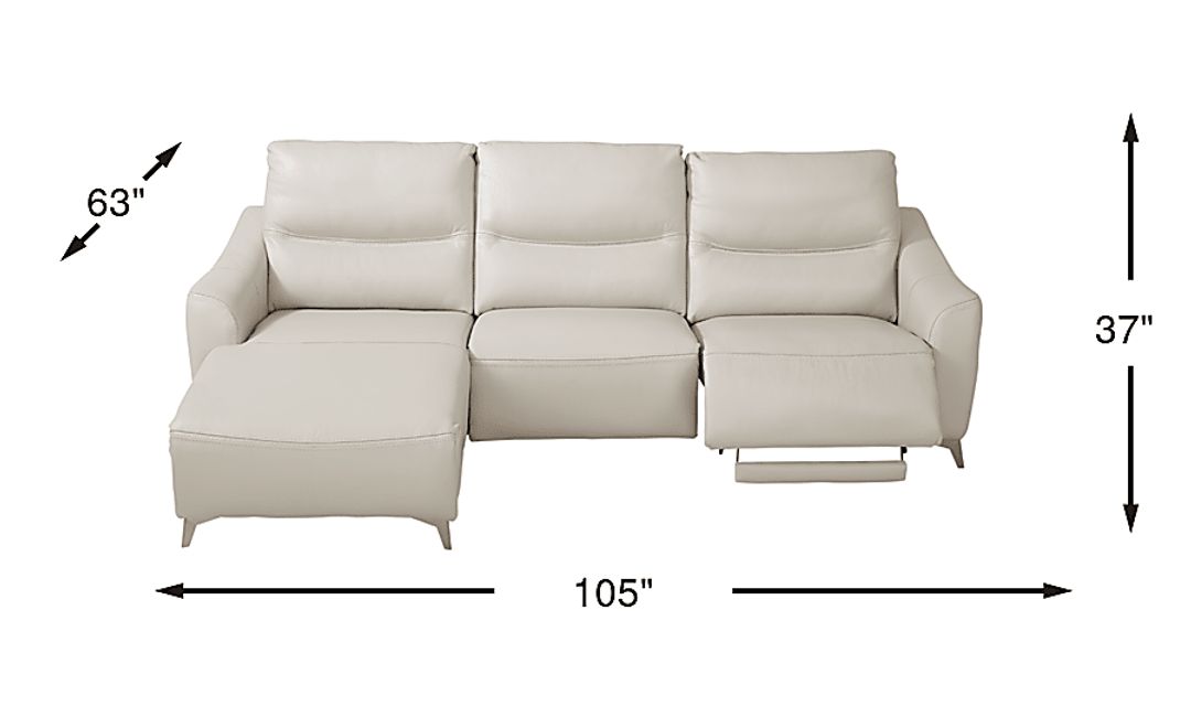 Domio 6 Pc Stone Beige Leather Power Reclining Sectional Living Room ...