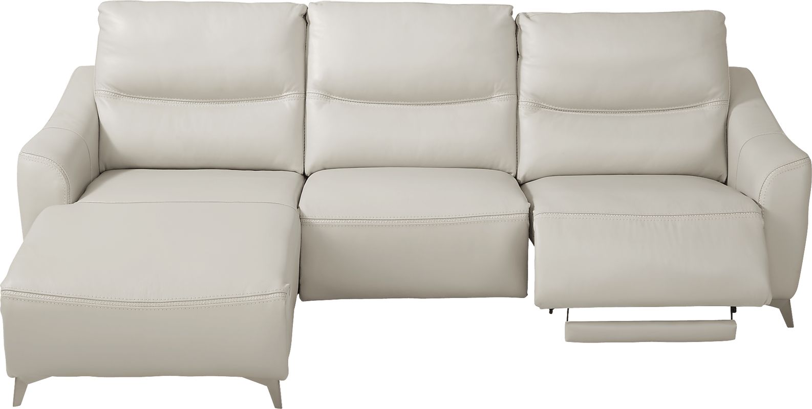 Domio 6 Pc Stone Beige Leather Power Reclining Sectional Living Room ...