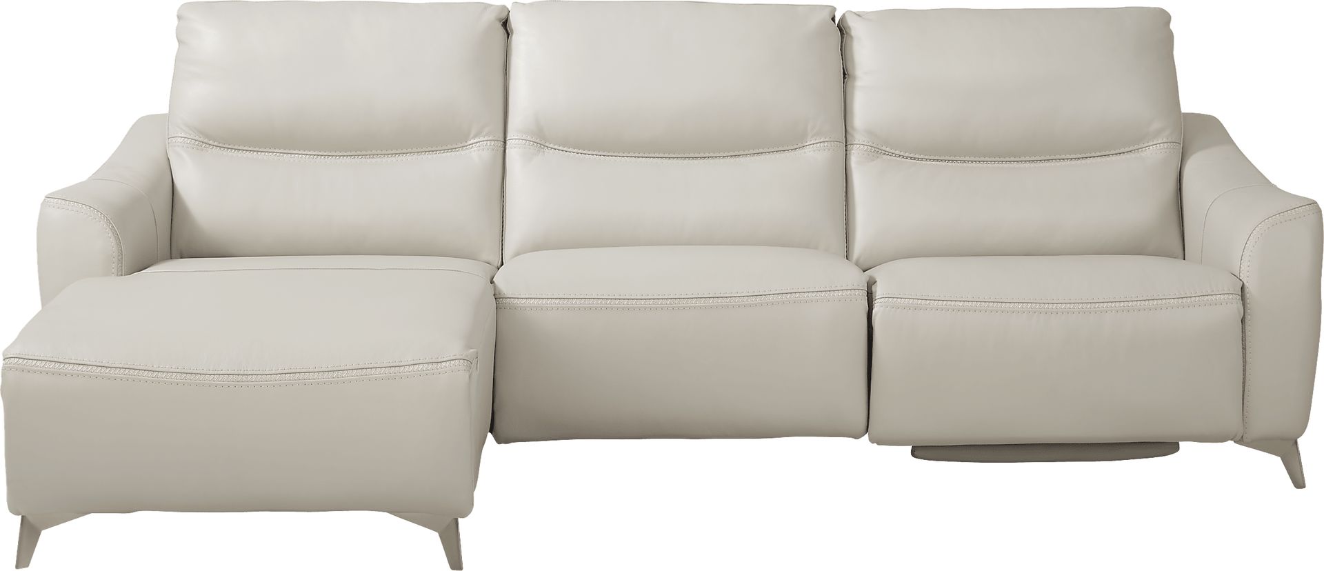 Domio Stone Leather 3 Pc Power Reclining Sectional - Image 1