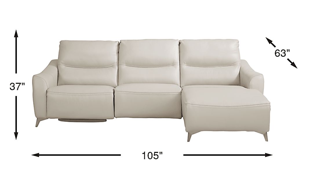 Domio 6 Pc Stone Beige Leather Living Room Set With 3 Pc Right Arm ...