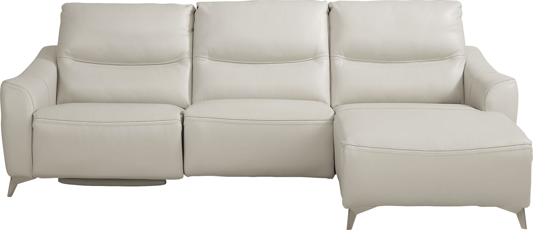 Domio 6 Pc Stone Beige Leather Living Room Set With 3 Pc Right Arm ...