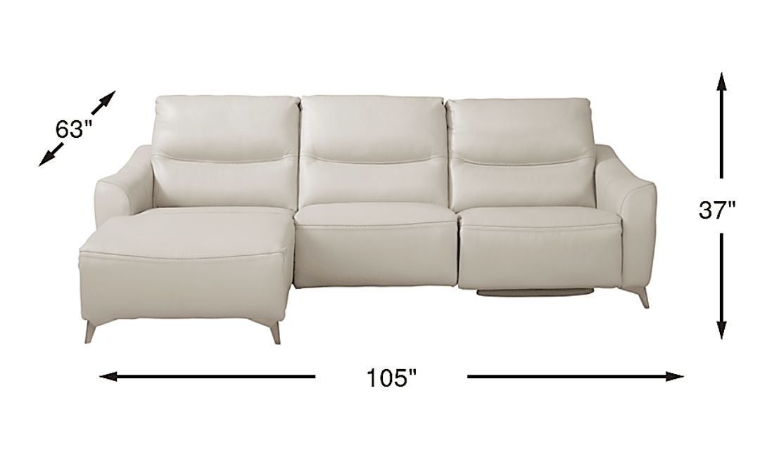Domio 6 Pc Stone Beige Leather Living Room Set With 3 Pc Left Arm ...