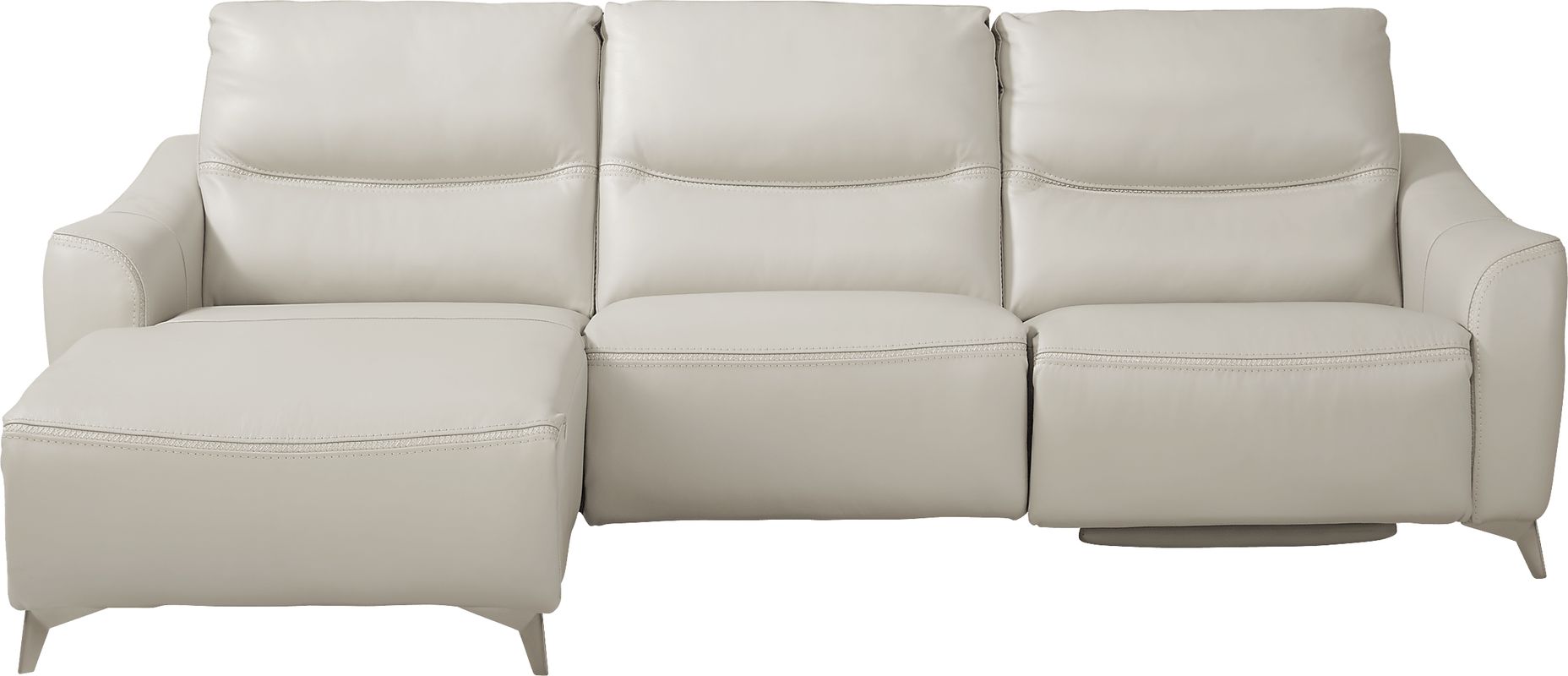 Domio 6 Pc Stone Beige Leather Living Room Set With 3 Pc Left Arm ...