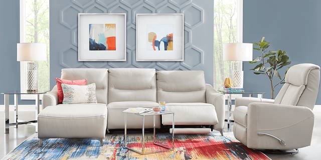 Domio Stone Leather 6 Pc Power Reclining Sectional Living Room - Thumbnail - Image 1