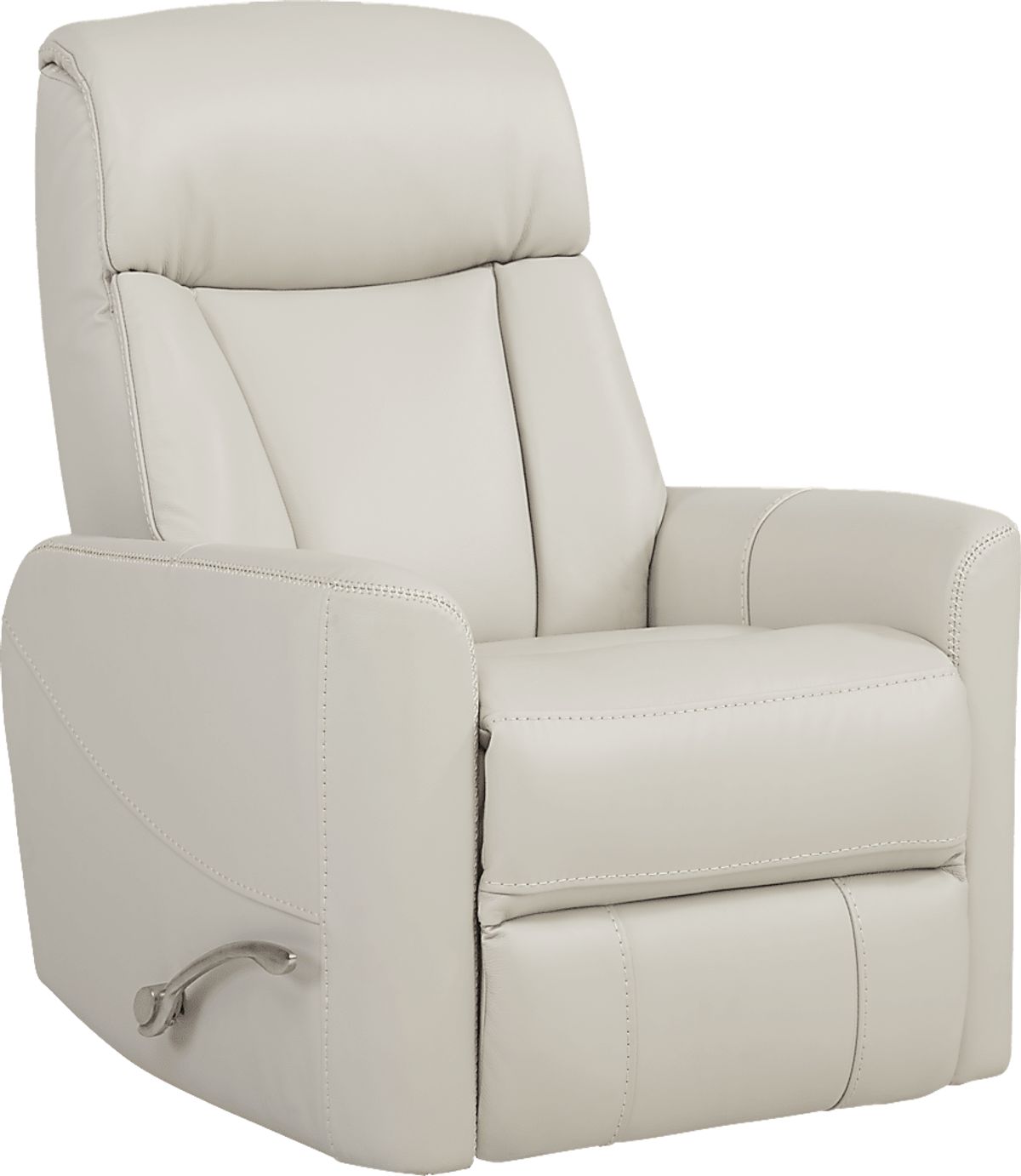 Domio Stone Beige Leather Swivel Glider Recliner Rooms to Go