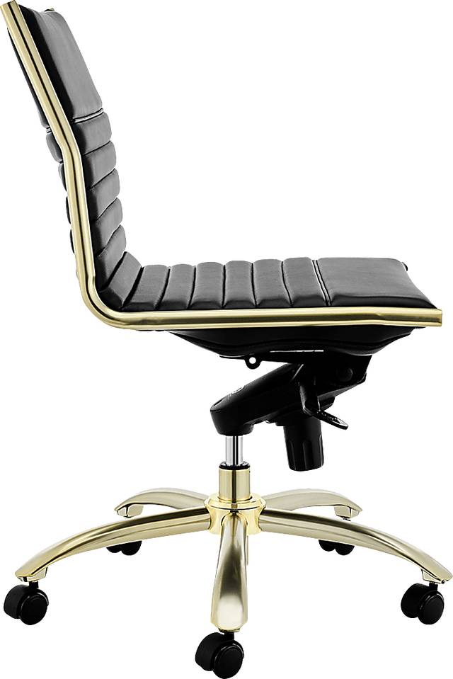 Domivara Black Armless Office Chair - Thumbnail - Image 3