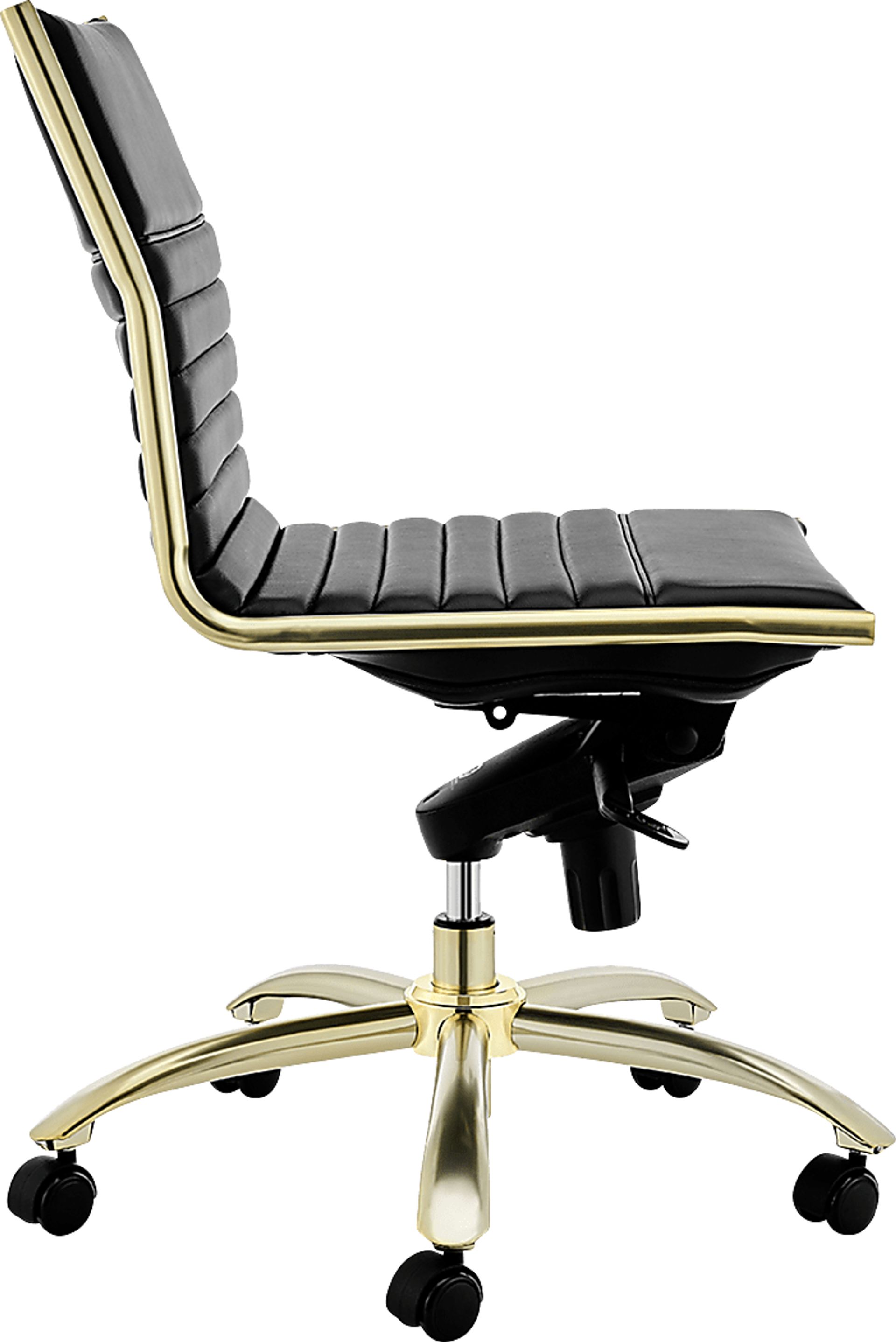 Domivara Black Armless Office Chair - Image 3