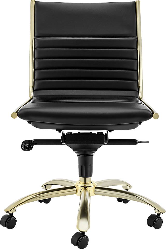 Domivara Black Armless Office Chair - Thumbnail - Image 1