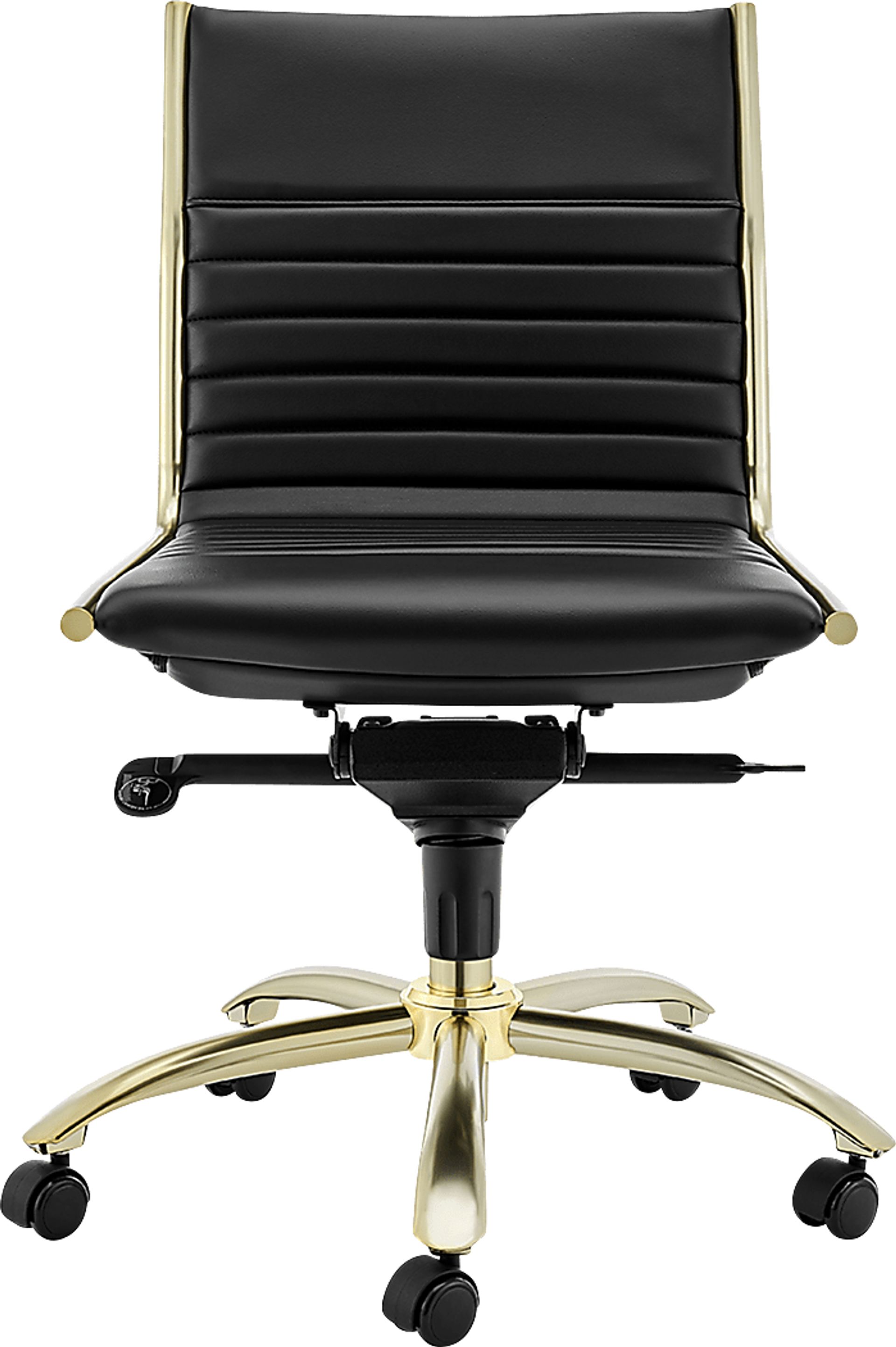Domivara Black Armless Office Chair - Image 1