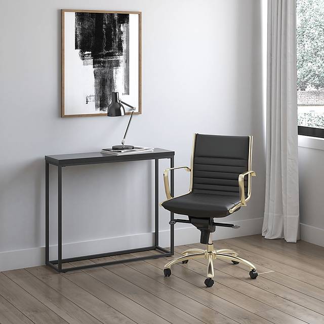 Domivara Black Low Office Chair - Thumbnail - Image 2