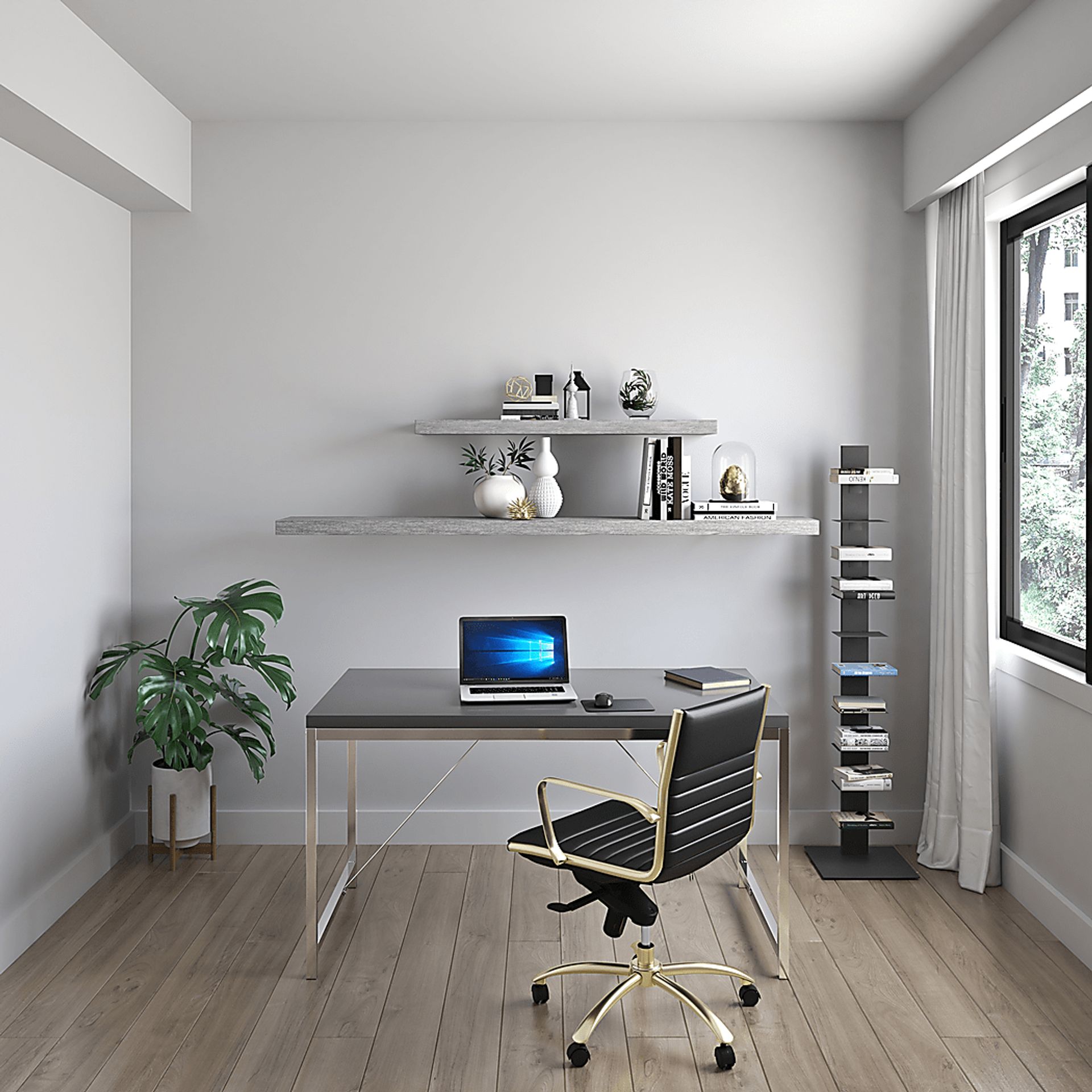 Domivara Black Low Office Chair - Image 3