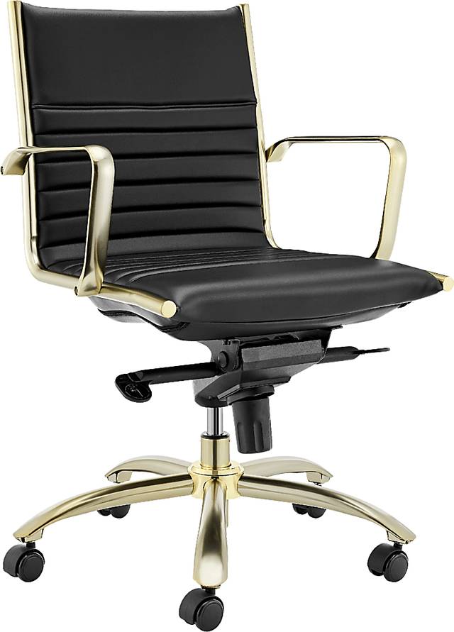 Domivara Black Low Office Chair - Thumbnail - Image 4