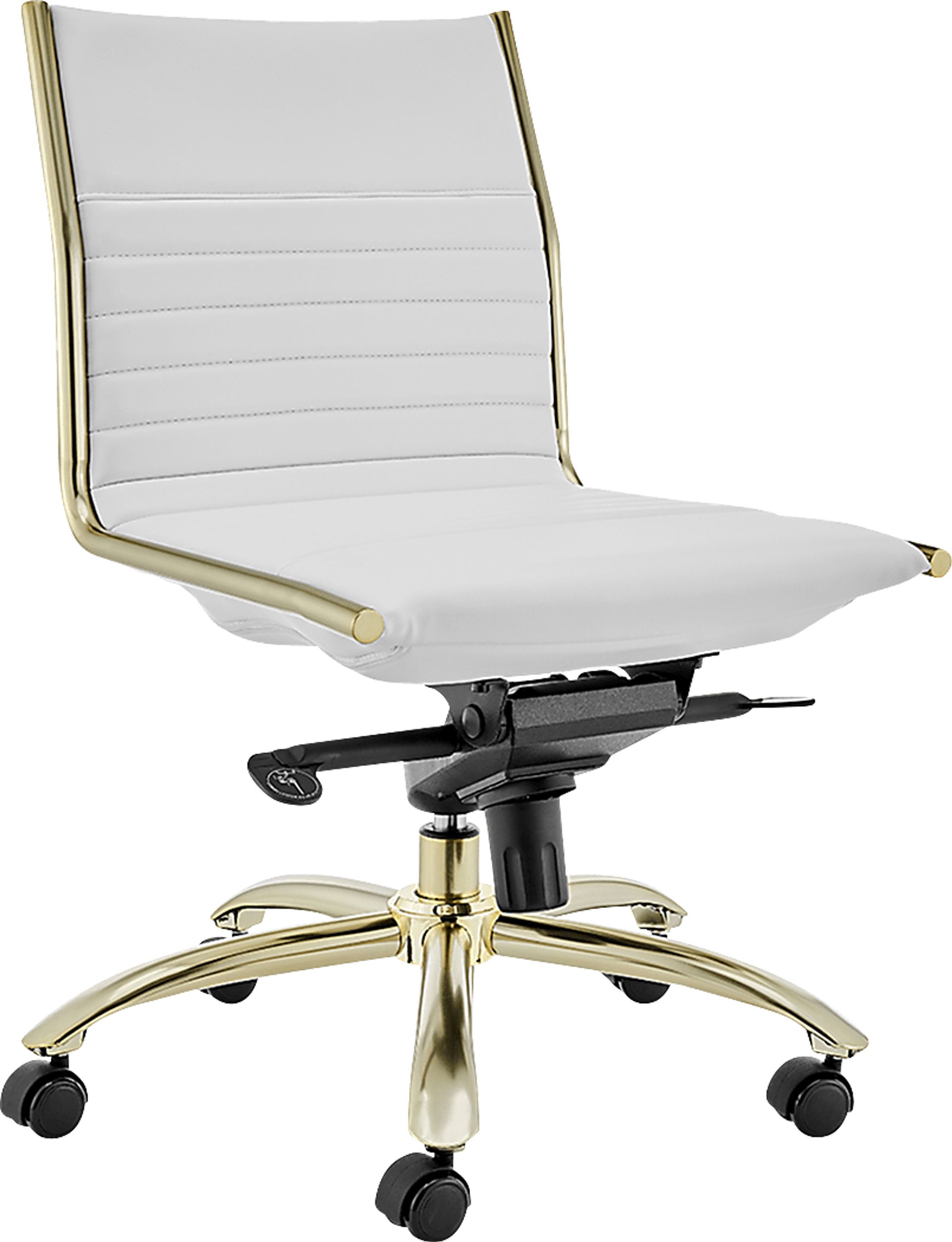 Domivara White Armless Office Chair - Image 3