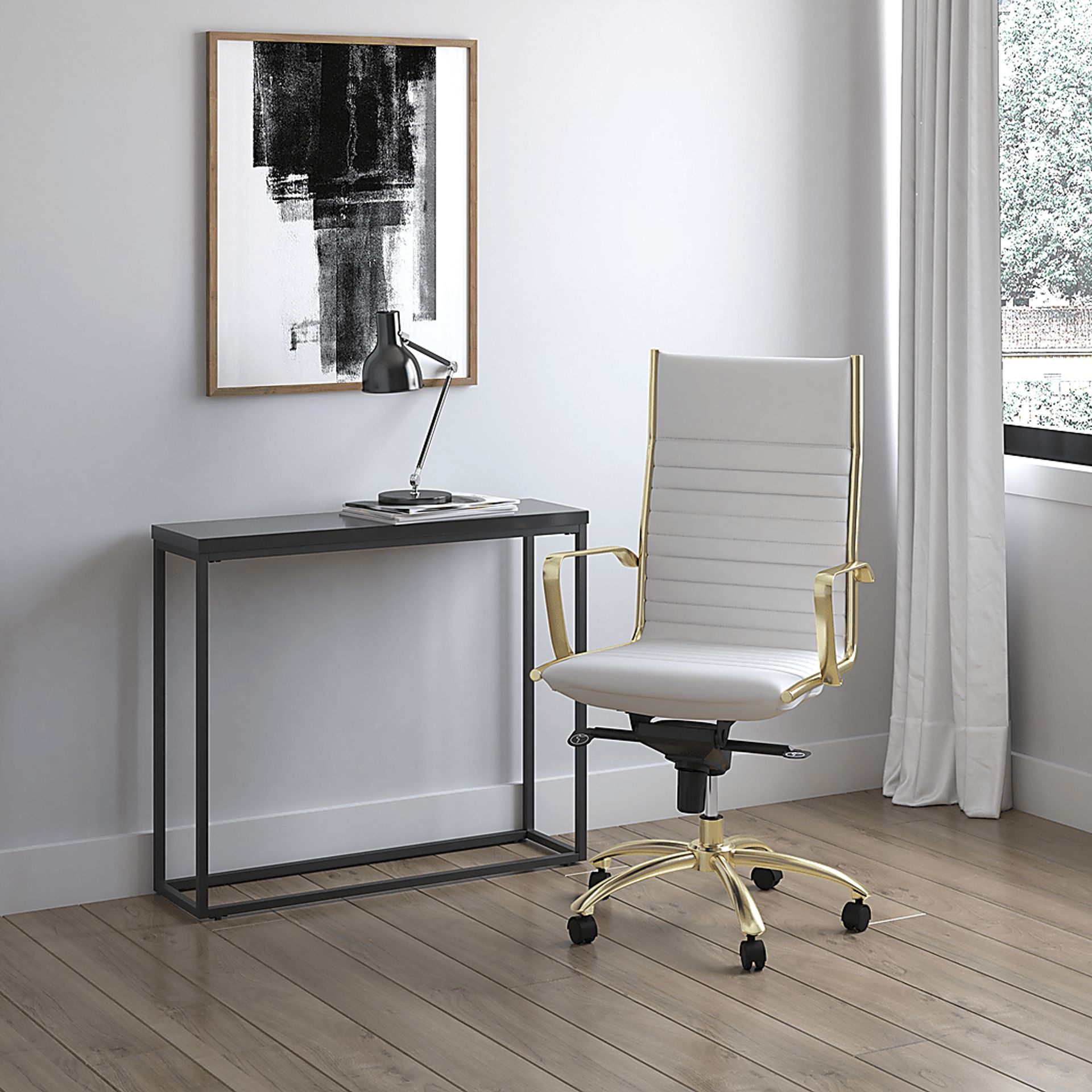 Domivara White High Office Chair - Image 2
