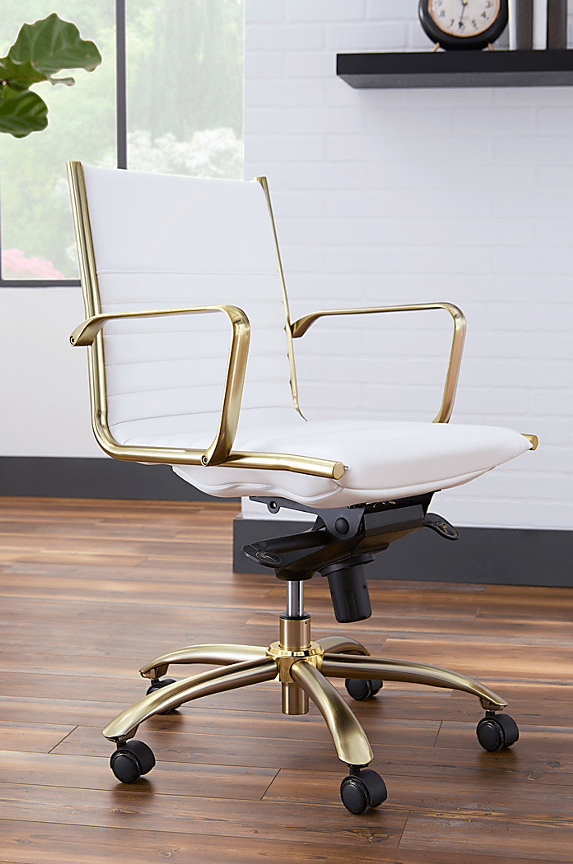 Domivara White Low Office Chair - Image 2
