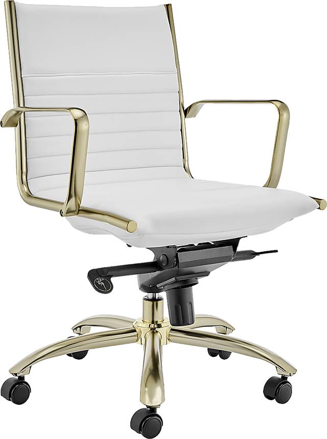 Domivara White Low Office Chair - Thumbnail - Image 4