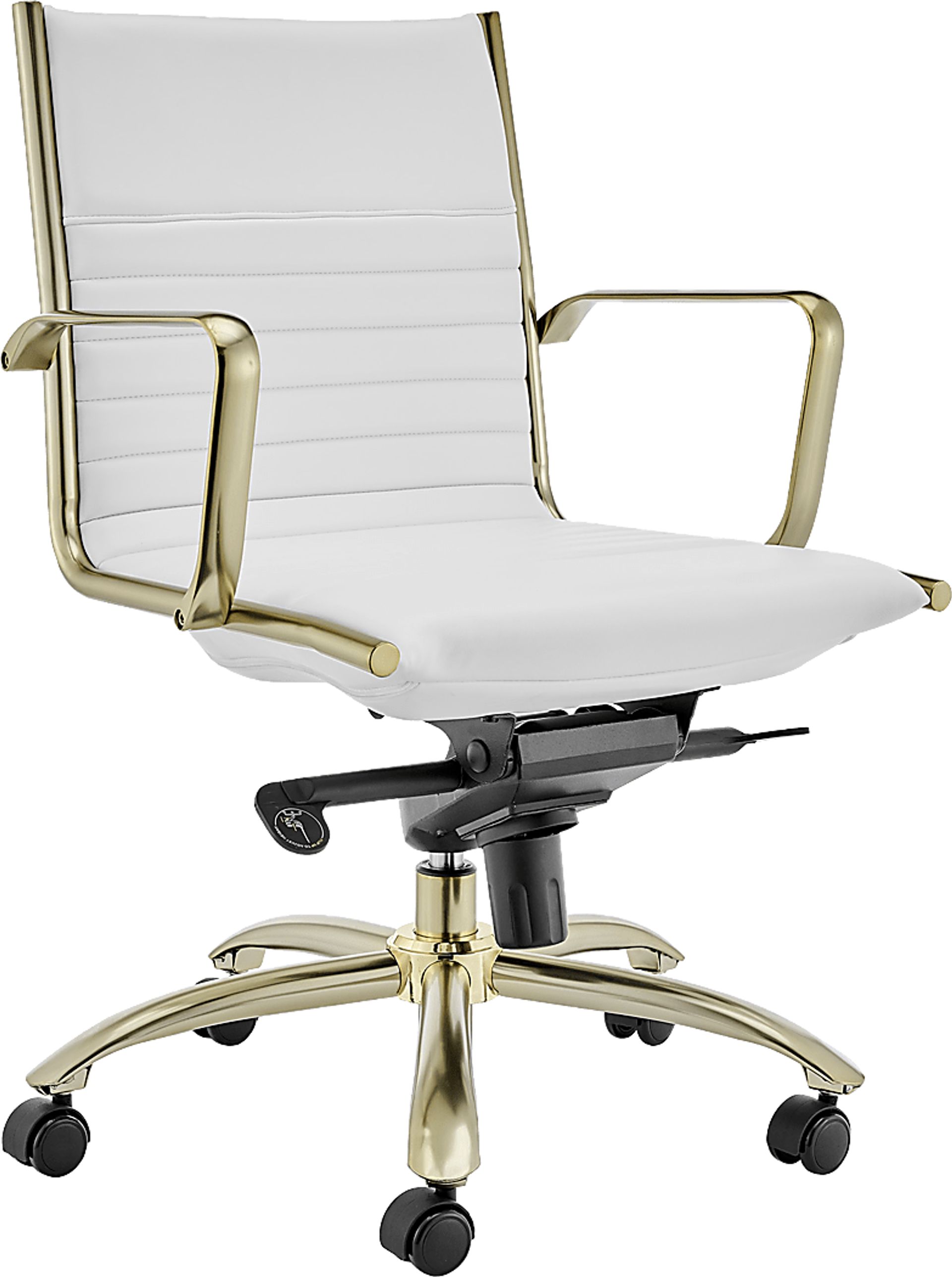 Domivara White Low Office Chair - Image 4