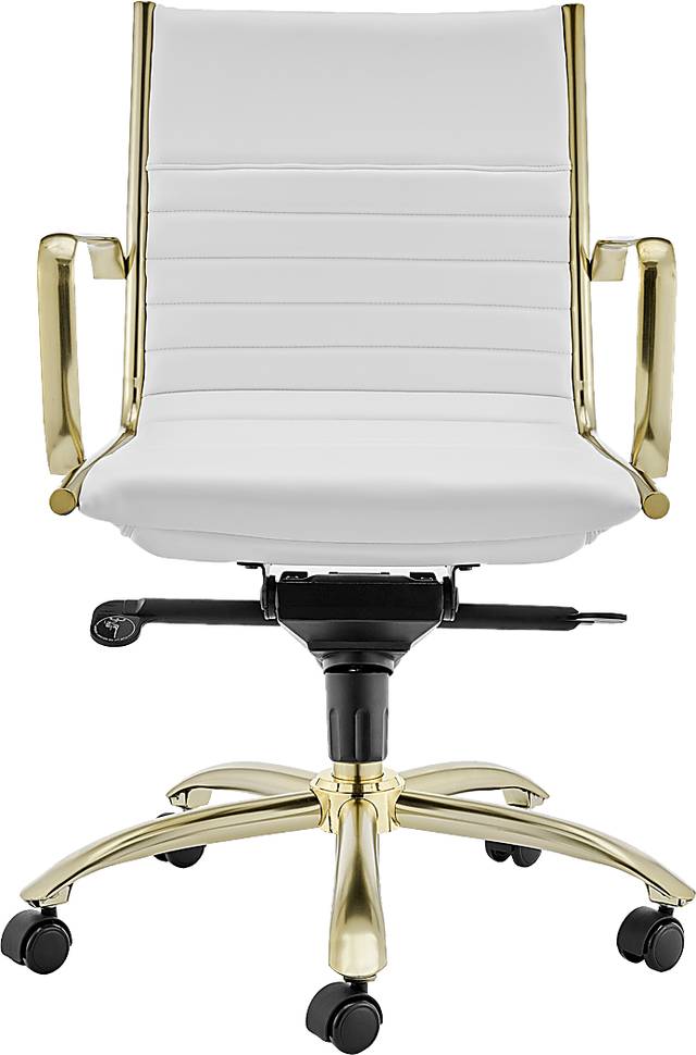 Domivara White Low Office Chair - Thumbnail - Image 1