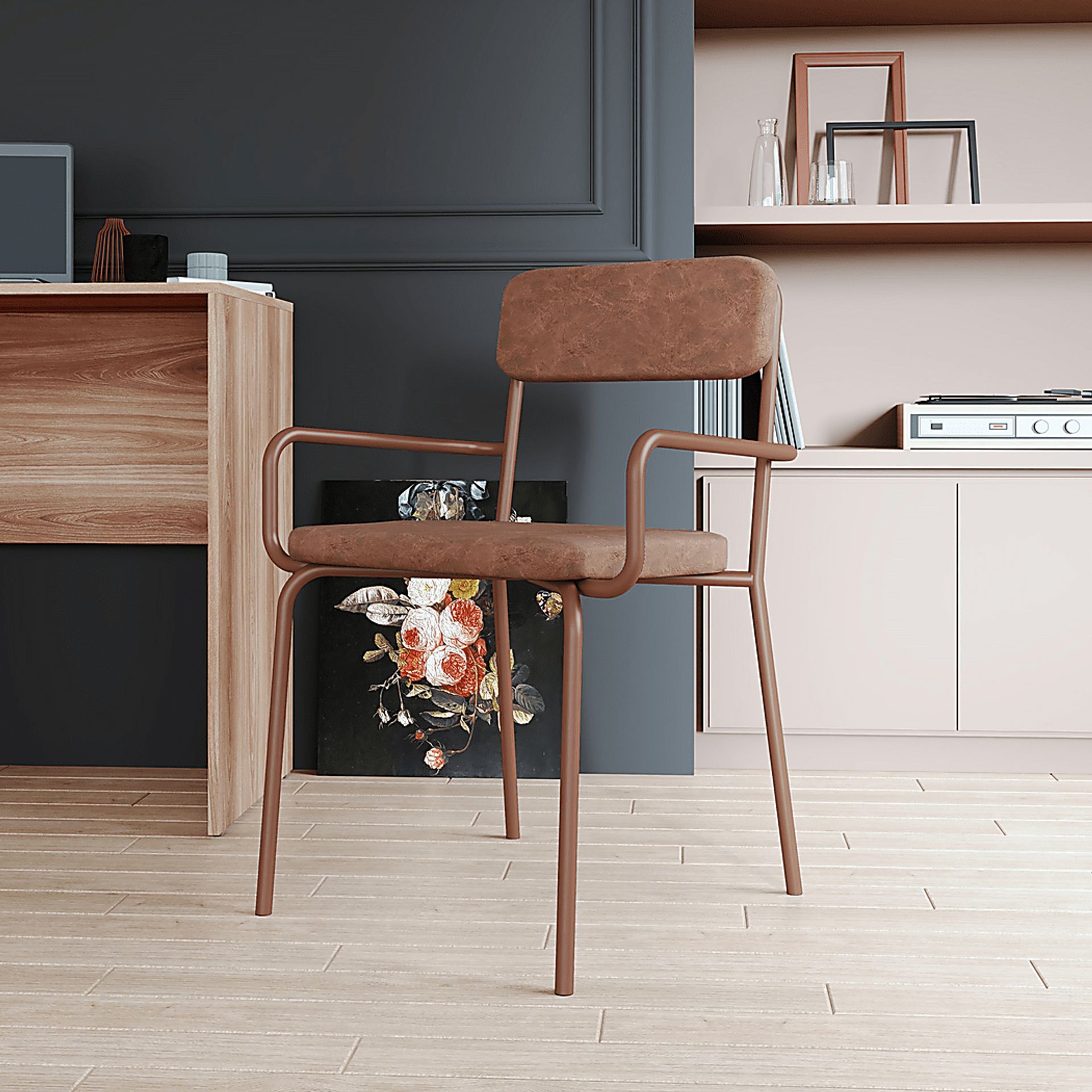 Donateil Brown Arm Chair - Image 2