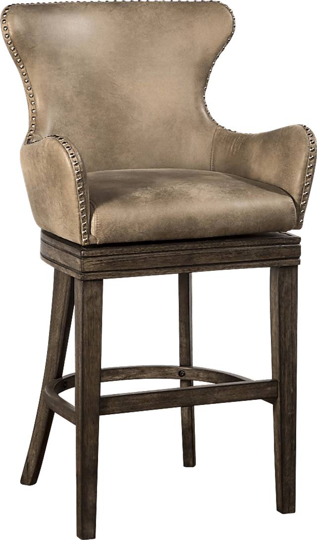 Donella Beige Swivel Barstool - Thumbnail - Image 1