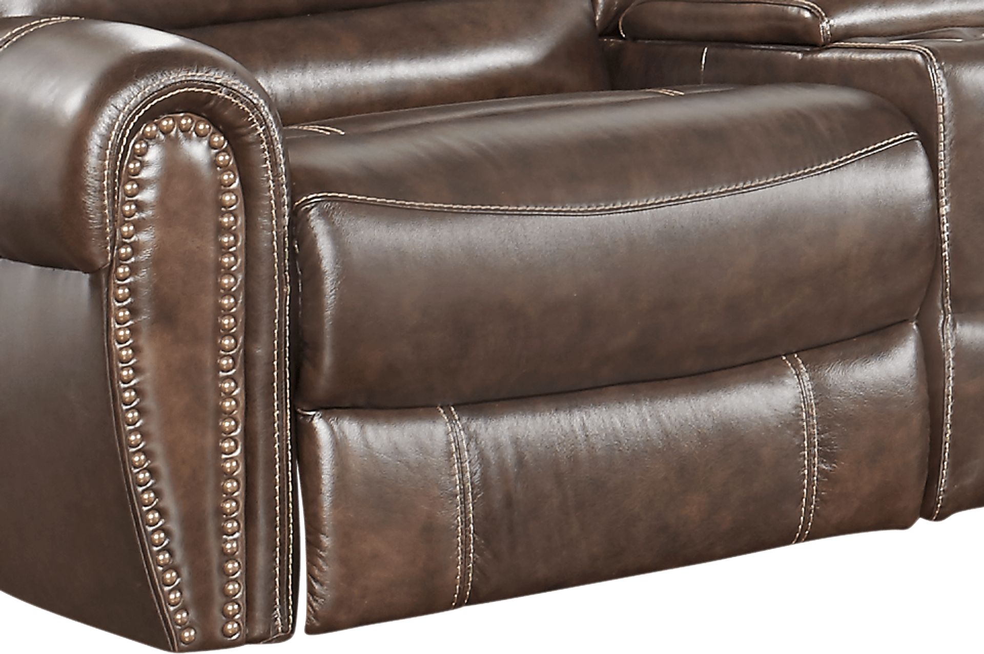 Donelle Brown Leather 6 Pc Power Reclining Sectional - Image 4