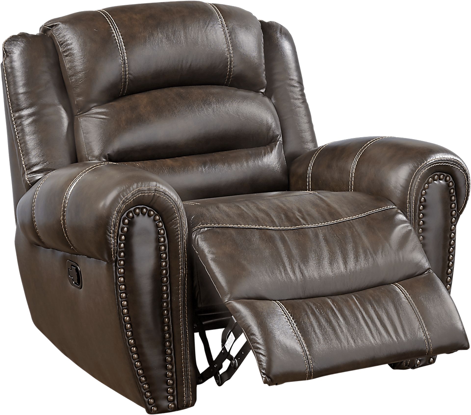 Donelle Brown Leather Glider Recliner - Image 2