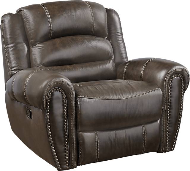 Donelle Brown Leather Glider Recliner - Thumbnail - Image 1