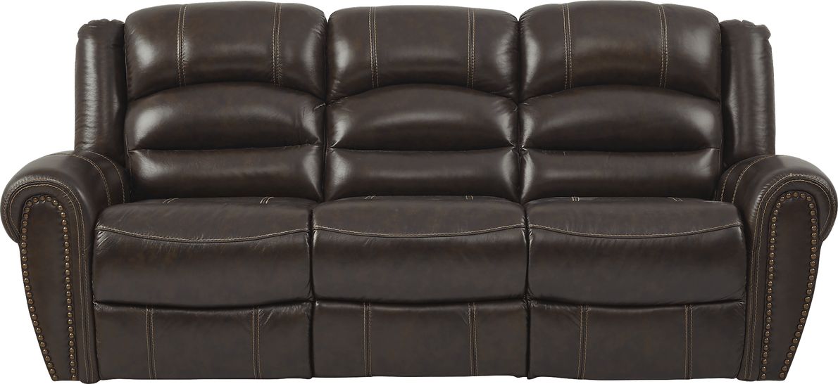 Donelle Brown Leather Manual Reclining Sofa Rooms To Go